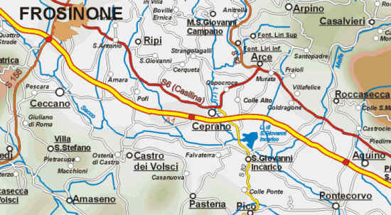 Mappa di Frosinone