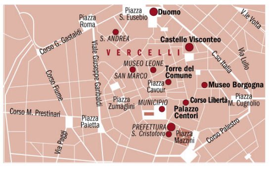Mappa di Vercelli